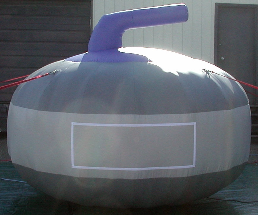 Sports Themed inflatable curling rock